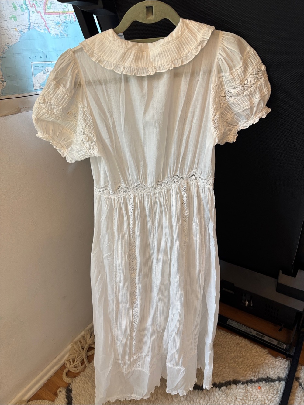 Doen Lace-Trim Cotton Dress with Peter Pan Collar - Picture 3 of 17